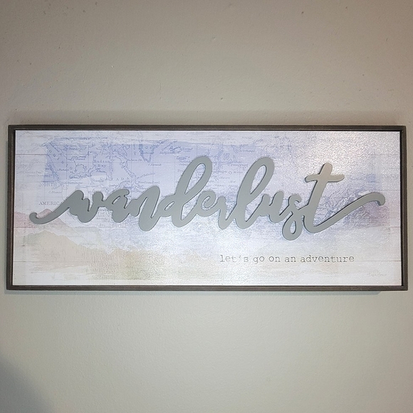Wanderlust, Wood, Wall Art, Matte Gray - Picture 1 of 4